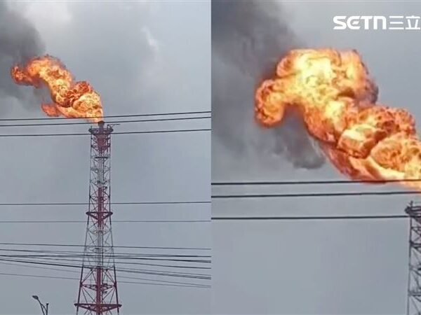 台灣新聞通訊社-快訊／緊急停機！中油林園廠不明原因「壓縮機跳車」猛火竄天畫面曝
