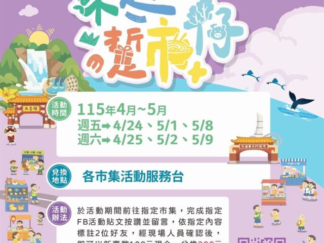 台灣新聞通訊社-快把握旅遊！政府「連3週送福利」　逛市場、夜市享現金放大兩倍