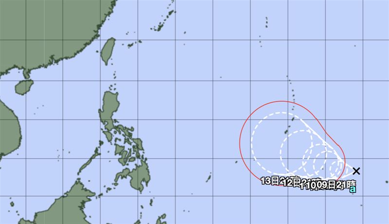 台灣新聞通訊社-快訊／熱帶低壓生成！最快明增強為「辛樂克颱風」　路徑出爐