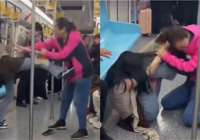台灣新聞通訊社-上海地鐵兩女「纏鬥」太震撼！32歲女與66歲婦扯髮扭打，搶座畫面網瘋傳