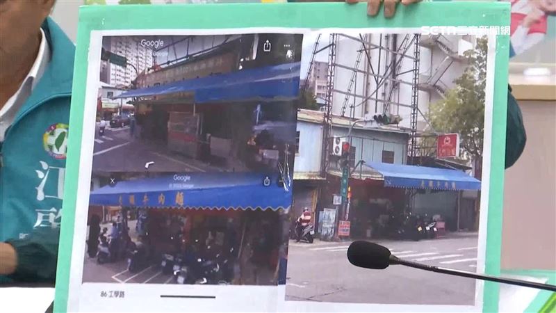 台灣新聞通訊社-獨家／羅廷瑋老家麵館占公有地開拆　招牌醒目成垃圾