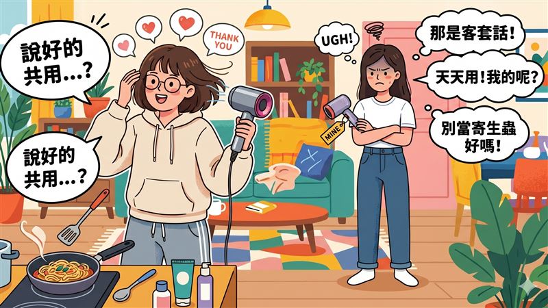 台灣新聞通訊社-室友大方喊「我的就是妳的」！正妹竟天天爽用　網噴：把客套話當真了？