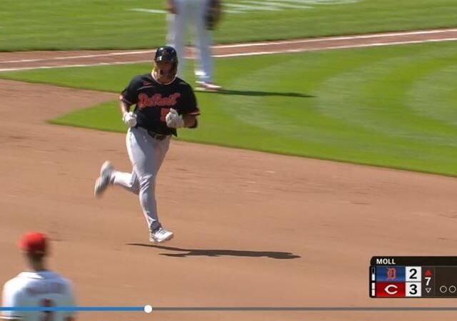 台灣新聞通訊社-MLB／李灝宇代打敲首轟太嗨　繞壘太快！隊友、三壘指要他跑慢點