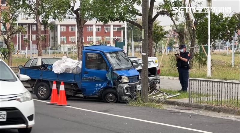 台灣新聞通訊社-台南貨車「導彈式」噴撞原因曝光！命大紅衣嬤躲劫　駕駛趁亂跑了