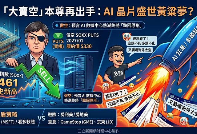 台灣新聞通訊社-AI盛世只是黃粱一夢？大賣空本尊做空晶片　網酸：準備被嘎到外太空