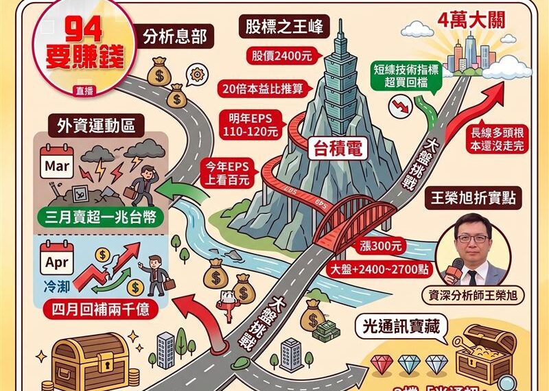 台灣新聞通訊社-台積電拚2千4　大盤衝4萬！王榮旭：3檔「光通訊」隱藏版低基期快卡位