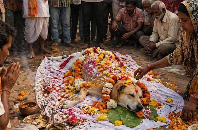 台灣新聞通訊社-捨命擋毒蛇救30童卻喪命！流浪犬戰死後全村送葬