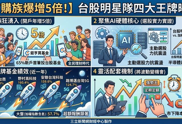 台灣新聞通訊社-熱門基金／首購族爆增5倍！「台股明星隊」四大王牌曝光