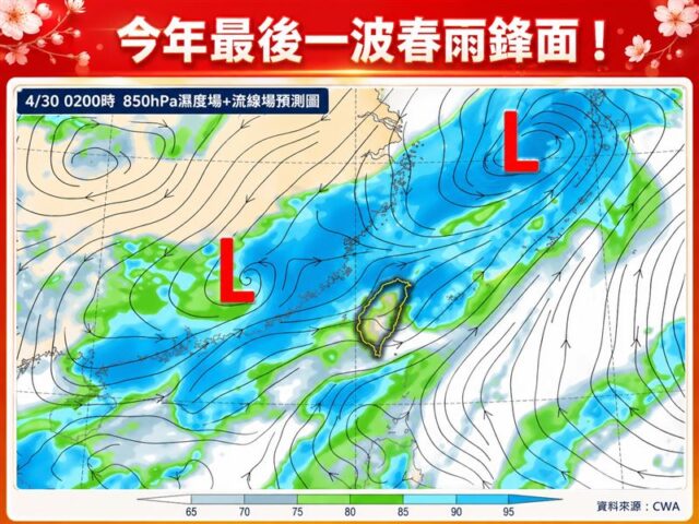 台灣新聞通訊社-今年最後一波春雨！今午後變天轉雨、降溫　下週迎「首波梅雨鋒面」