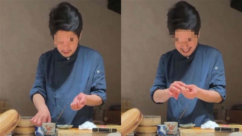 台灣新聞通訊社-喝醉上工捏壽司！魚肉狂掉、手抓頭髮　知名日料店師傅道歉了