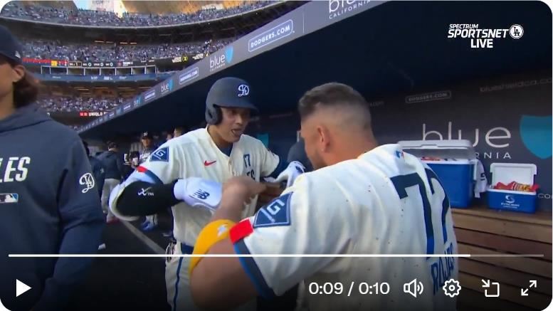 台灣新聞通訊社-MLB／大谷翔平開轟有新慶祝動作　賣萌模仿愛犬Decoy吐舌