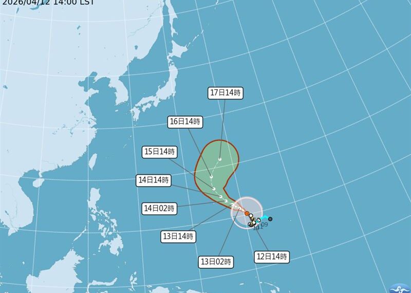 台灣新聞通訊社-快訊／辛樂克升級強颱　「V型大迴轉」最新路徑出爐