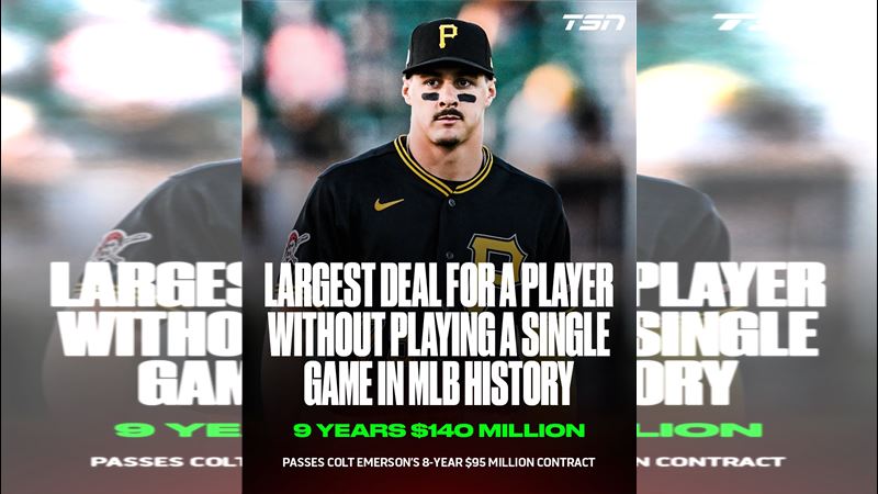 台灣新聞通訊社-MLB／1場未打簽9年45億台幣合約　海盜新秀葛瑞芬合約年限寫紀錄