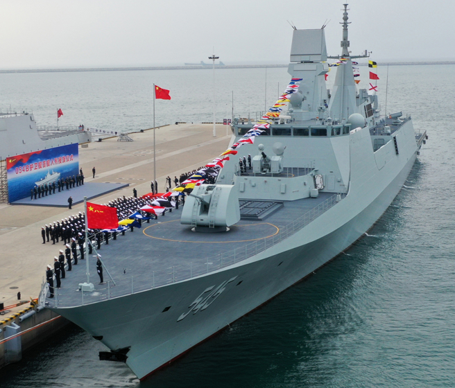 台灣新聞通訊社-「漯河」054B型護衛艦首加入 曝陸航母遠洋打擊群組合新模式