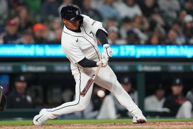 台灣新聞通訊社-MLB》李灝宇首支三壘打出爐 快腿建功幫老虎贏球