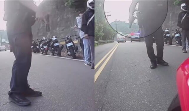 台灣新聞通訊社-台中警抓飆車仔！山區2打10自保持槍攔停 嚇壞違規爆音猴：我良好公民