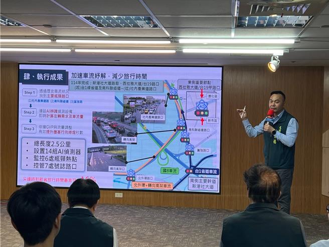 台灣新聞通訊社-AI助陣南科通勤效率！新港社大道壅塞縮短14分鐘 空污降1成