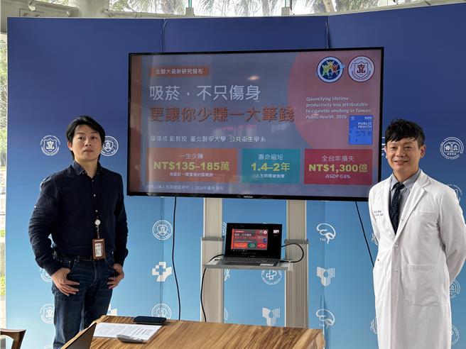 台灣新聞通訊社-吸菸者恐減少2年壽命 北醫大研究：台灣每年流失1300億元生產力