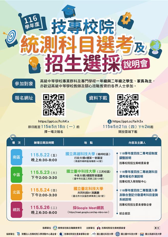 台灣新聞通訊社-統測大變革！116學年起改自主選考 全國說明會5月底登場