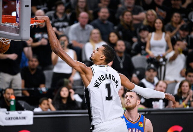 台灣新聞通訊社-NBA》文班亞馬33分超全能演出 馬刺滅雷霆西決扳成2平