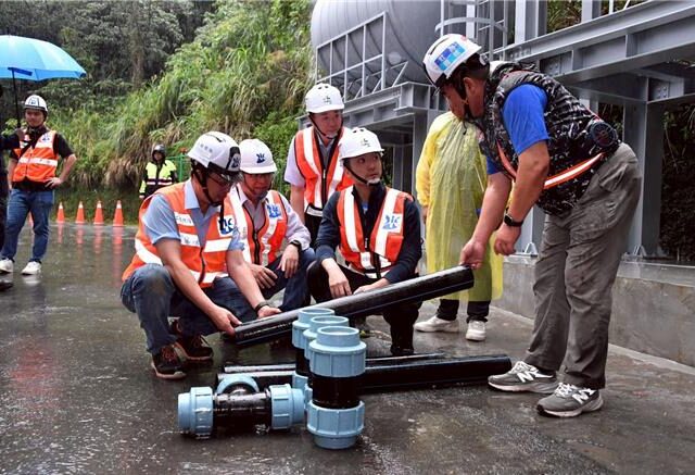 台灣新聞通訊社-蔣萬安視察自來水接管工程 台北市高地供水年底完工