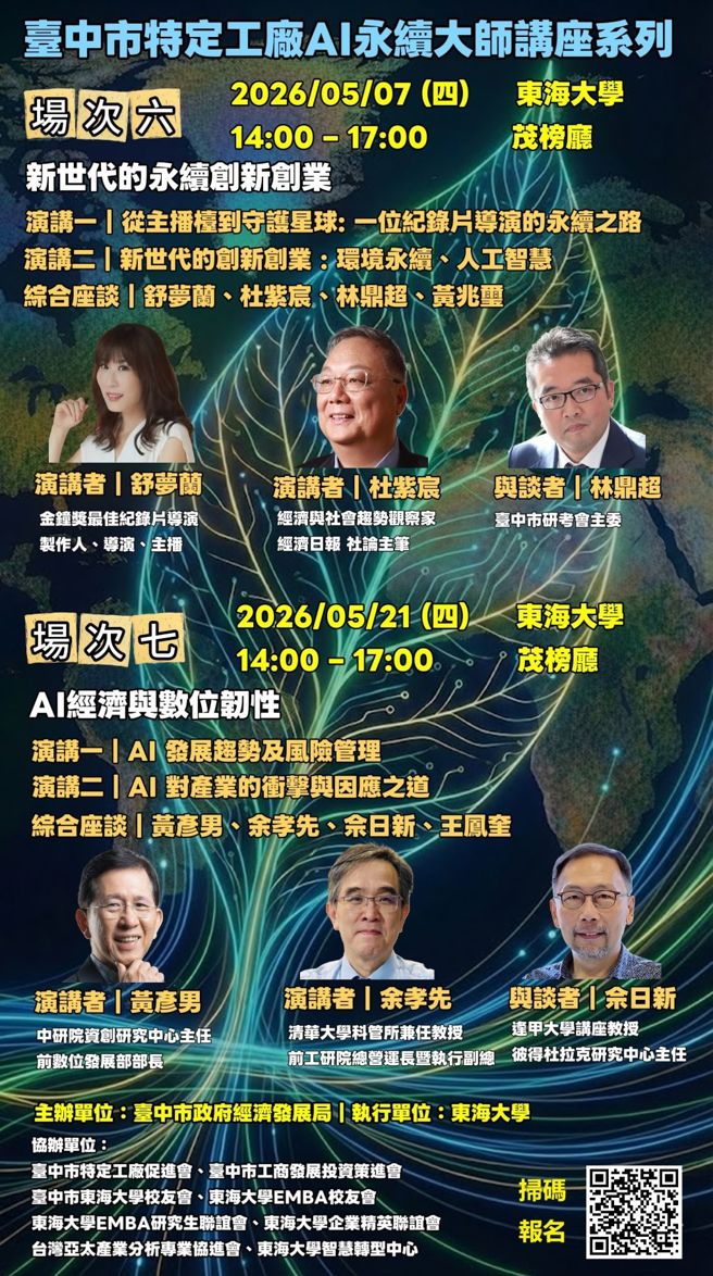 台灣新聞通訊社-「特定工廠AI永續大師講座」第六場聚焦AI與永續轉型 助特定工廠掌握新世代創新契機