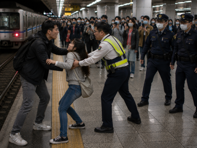 台灣新聞通訊社-全列車等19分鐘！ 情侶大鬧太原車站 女子失控欲輕生