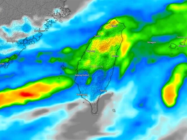 台灣新聞通訊社-華南雲雨區準備東移！最新降雨模擬「3地下到發黃」　全台變天時間曝