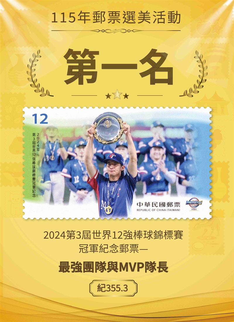 台灣新聞通訊社-咖波輸了！最美郵票前三名揭曉　抽獎名單也出爐「最大獎iPhone17 Pro」