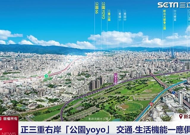 台灣新聞通訊社-正三重右岸「公園yoyo」大都會公園第一排！四案聯銷打造高質感居住環境