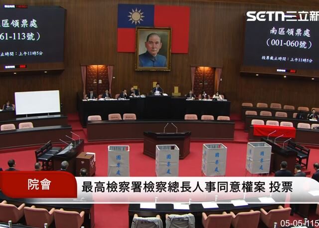 台灣新聞通訊社-快訊／檢察總長人事表決結果出爐！不同意票61張　徐錫祥遭藍白聯手封殺
