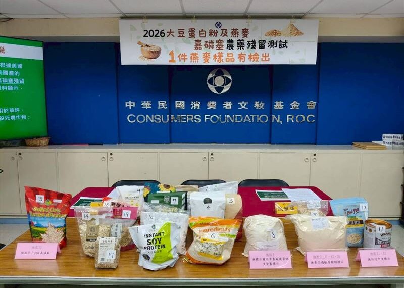 台灣新聞通訊社-健身族小心！消基會抽查「加拿大燕麥」現致癌農藥　食藥署要查了