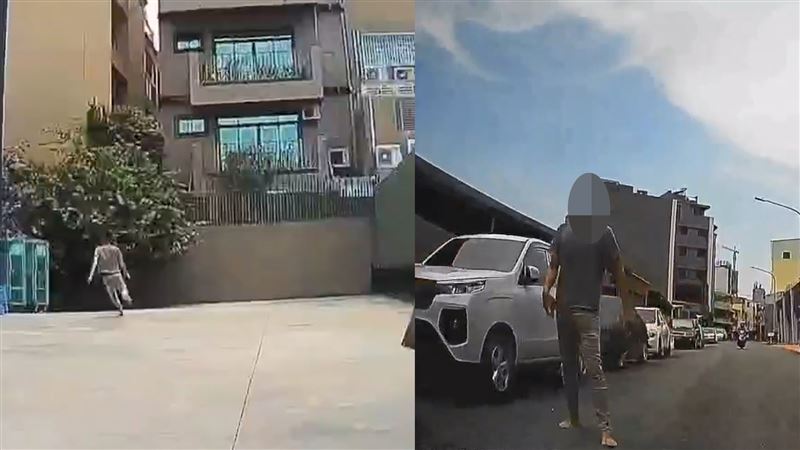 台灣新聞通訊社-燙燙燙！鳳山通緝犯赤腳狂奔正午柏油路　狼狽翻牆落地見警嚇到腳軟