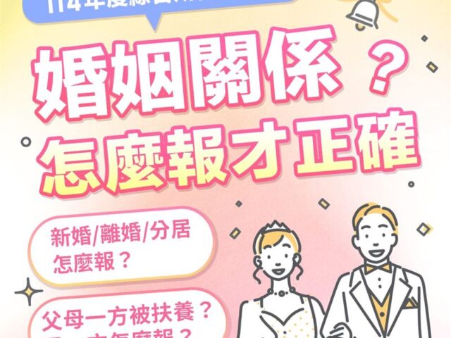 台灣新聞通訊社-婚後報稅頭很大？3大重點一次看　人生新階段沒煩惱