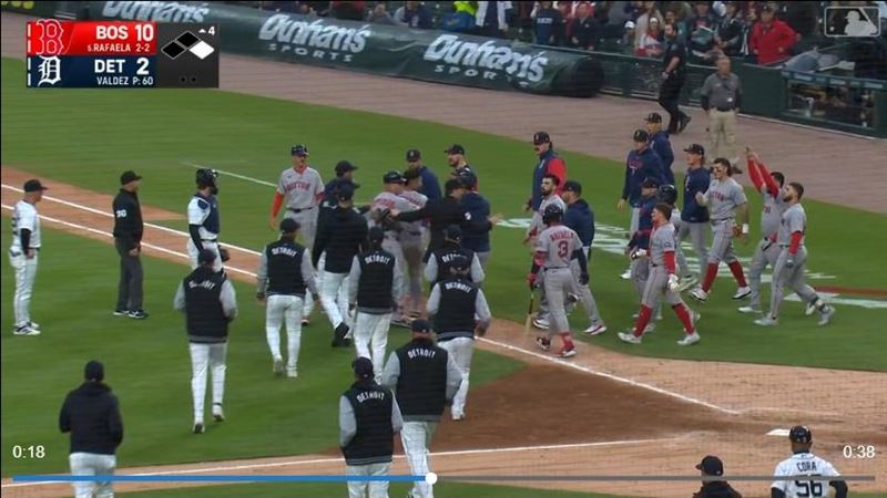 台灣新聞通訊社-MLB／李灝宇吞2K！隊友挨背靠背全壘打後丟人　紅襪、老虎板凳清空