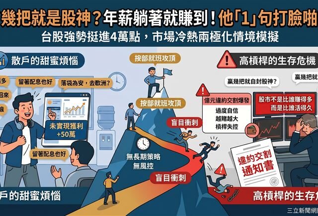 台灣新聞通訊社-年薪躺著就賺到！贏了幾把就是股神？他1句打臉啪啪啪