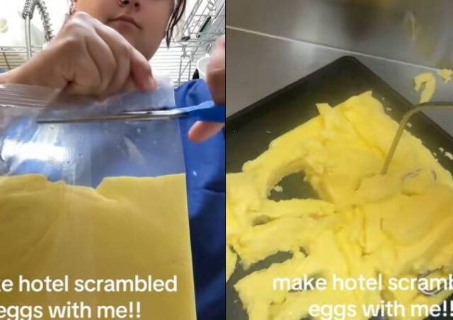 台灣新聞通訊社-飯店自助餐炒蛋「神秘製作過程」曝光　千萬網友看到反胃：再也不敢吃