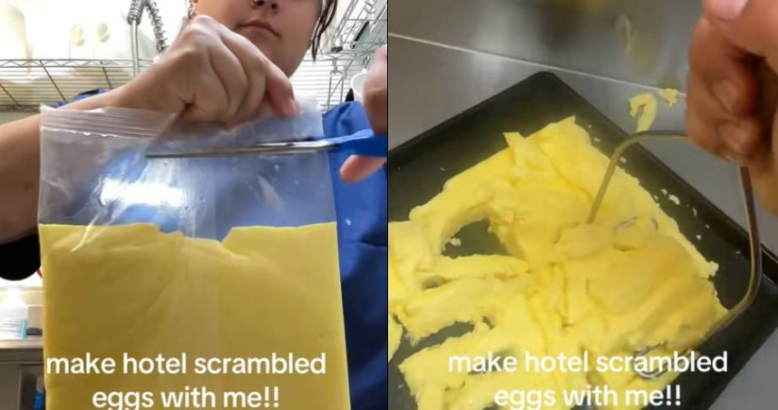 台灣新聞通訊社-飯店自助餐炒蛋「神秘製作過程」曝光　千萬網友看到反胃：再也不敢吃