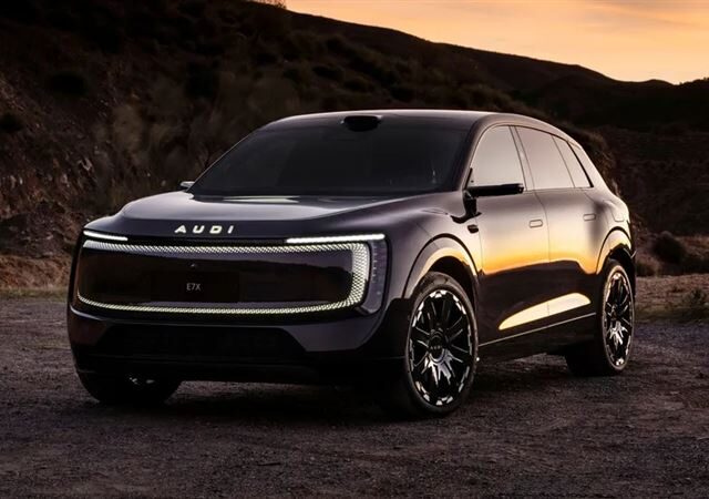 台灣新聞通訊社-怎能不愛車／前後座塞滿大螢幕　AUDI E7X北京車展亮相