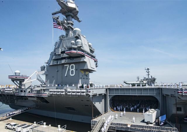台灣新聞通訊社-創海外部署最久紀錄！美國海軍最強航艦「福特號」將撤離中東…回母港