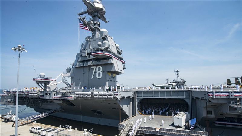 台灣新聞通訊社-創海外部署最久紀錄！美國海軍最強航艦「福特號」將撤離中東…回母港