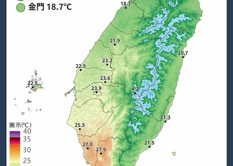 台灣新聞通訊社-冷回冬天凍探15度！明轉濕冷「全台有雨」　新一波鋒面這天報到