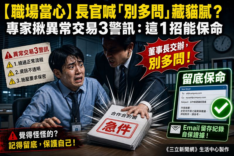 台灣新聞通訊社-長官喊「董事長交辦別多問」藏貓膩？律師揭企業掏空套路：1動作能保命