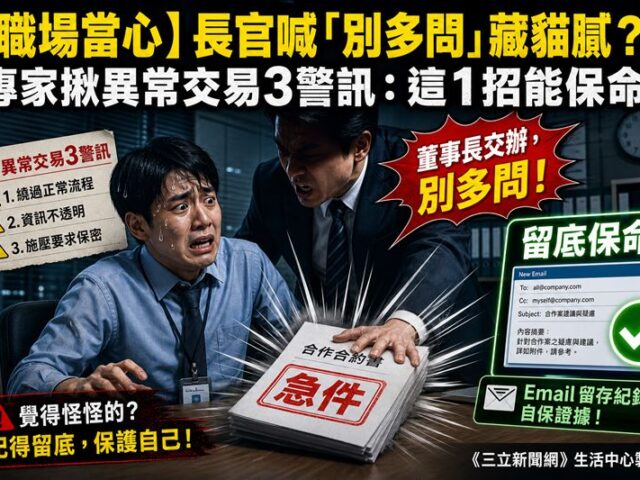 台灣新聞通訊社-長官喊「董事長交辦別多問」藏貓膩？律師揭企業掏空套路：1動作能保命
