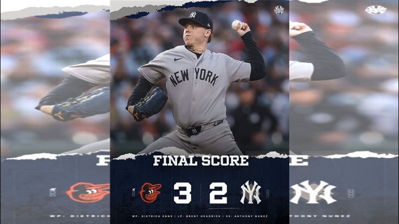 台灣新聞通訊社-MLB／洋基新一代40號前6局飆「無安打比賽」　牛棚投3球挨逆轉3分砲