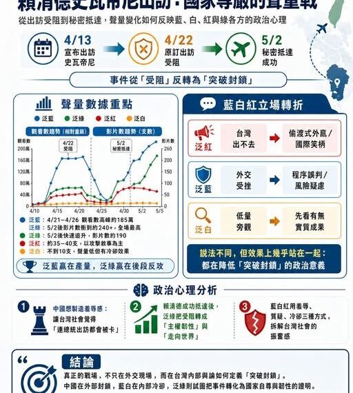 台灣新聞通訊社-賴清德人到了史瓦帝尼　但真正的戰場在台灣內部