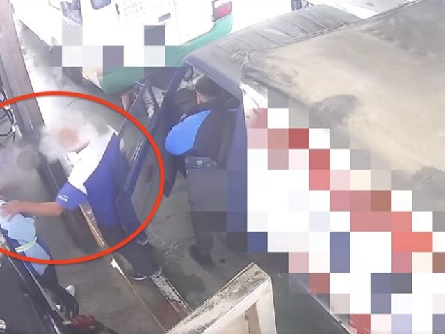台灣新聞通訊社-已經不是第一次！客運禿頭駕駛抓一把「襲胸」加油站女員工　惡劣畫面曝