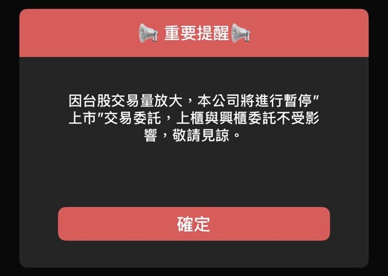 台灣新聞通訊社-獨家/券商又出包?這家證券「1原因」系統癱瘓 股民崩潰:買賣都卡死