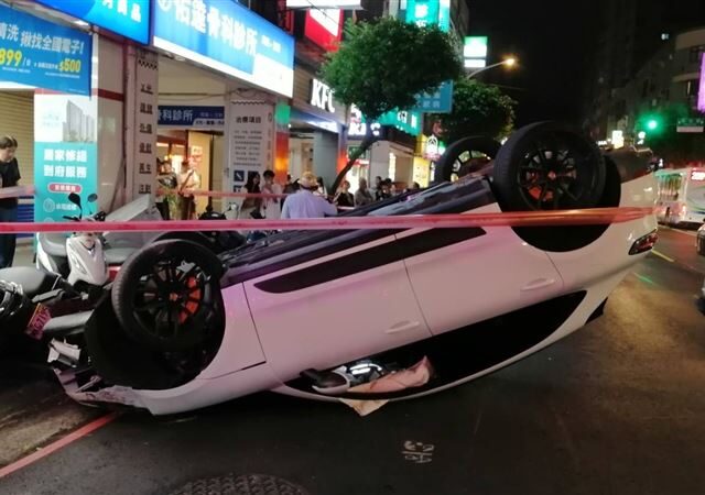 台灣新聞通訊社-借300萬保時捷毒駕撞變電箱翻車還波及7機車　逃逸後投案扣車還重罰12萬