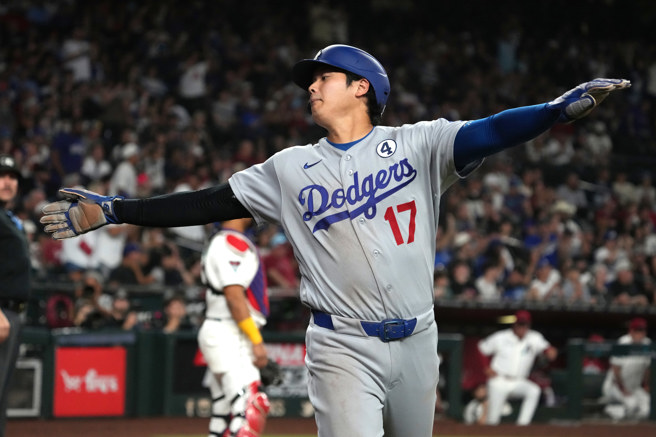 台灣新聞通訊社-MLB》大谷翔平猛敲2長打！連18場上壘 助道奇1分險勝